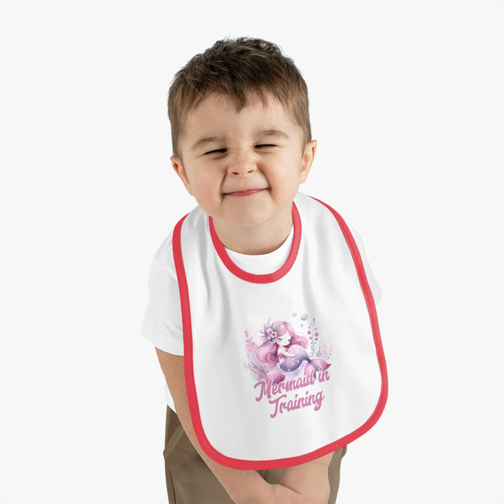 Baby Contrast Trim Jersey Bib - Mermaid In Training