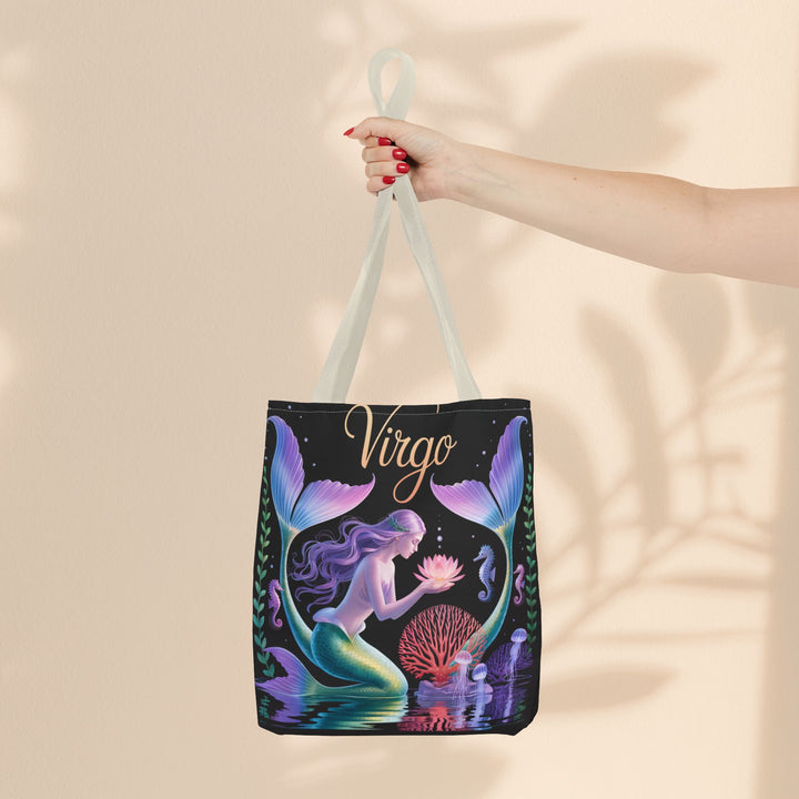 Virgo Mermaid Tote Bag, Virgo Gift, Zodiac Bag, Sea Creature Style, Ocean Lover Accessory, Birthday Present