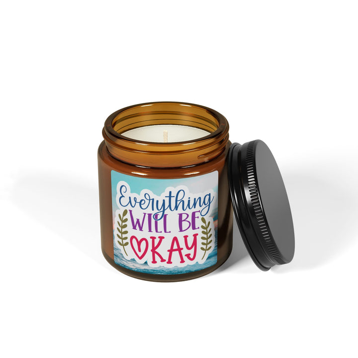 Scented Soy Candle (Multi-Size, Amber Jar) - Everything Will Be OK