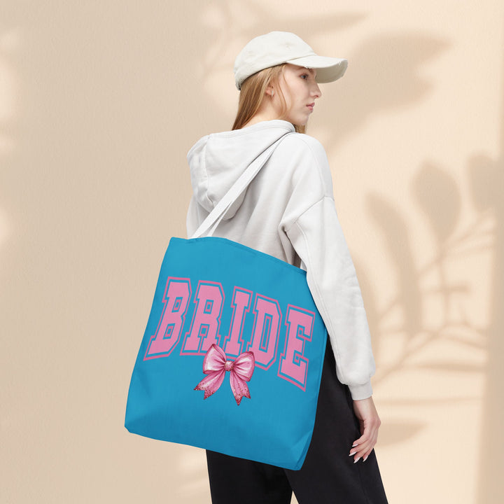 Bride Tote Bag with Bow | Bridal Shower Gift, Wedding Essentials, Bachelorette Party Accessory, Gift for Bridesmaids