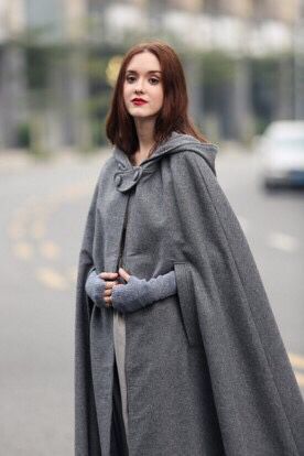 Women’s Hooded Tie-Front Shawl – Cozy Fashion Cape