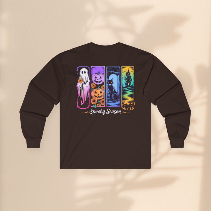 Spooky Season Long Sleeve Tee, Halloween Apparel, Ghost T-Shirt