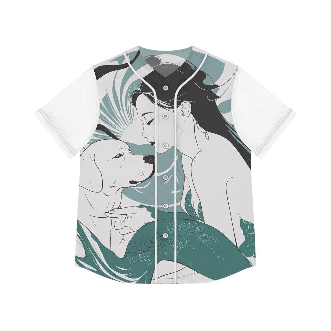 Women's Baseball Jersey - Japanese Mermaid with Dog