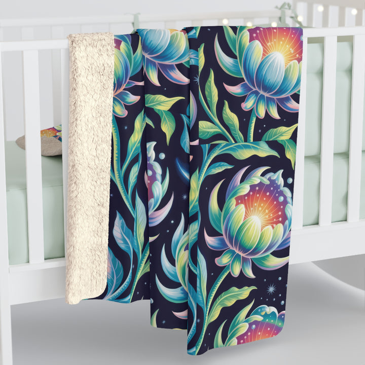 Florida Flowers Sherpa Fleece Blanket – Cozy Floral Throw for Home & Gifts