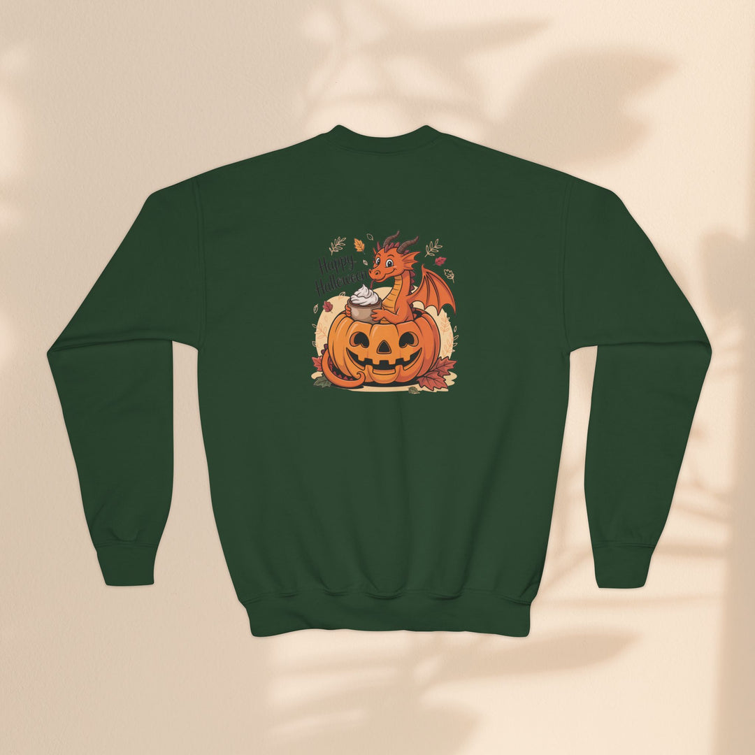 Halloween Pumpkin Dragon Youth Crewneck Sweatshirt