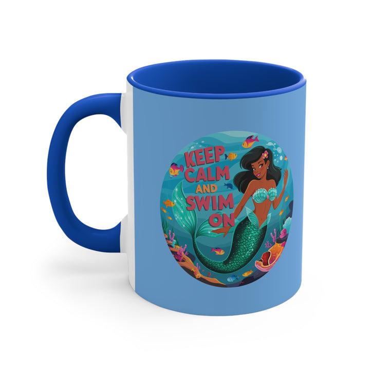 11oz Accent Mug - Keep Calm Swim On