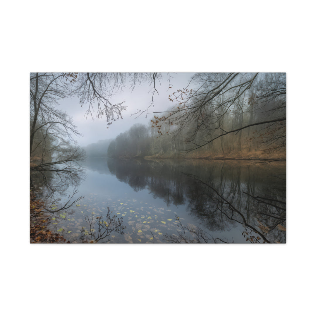 Foggy River Landscape Canvas Print – Nature Wall Art