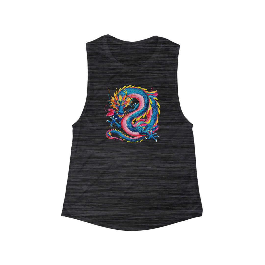 Women's Flowy Scoop Muscle Tank - Groovy Dragon