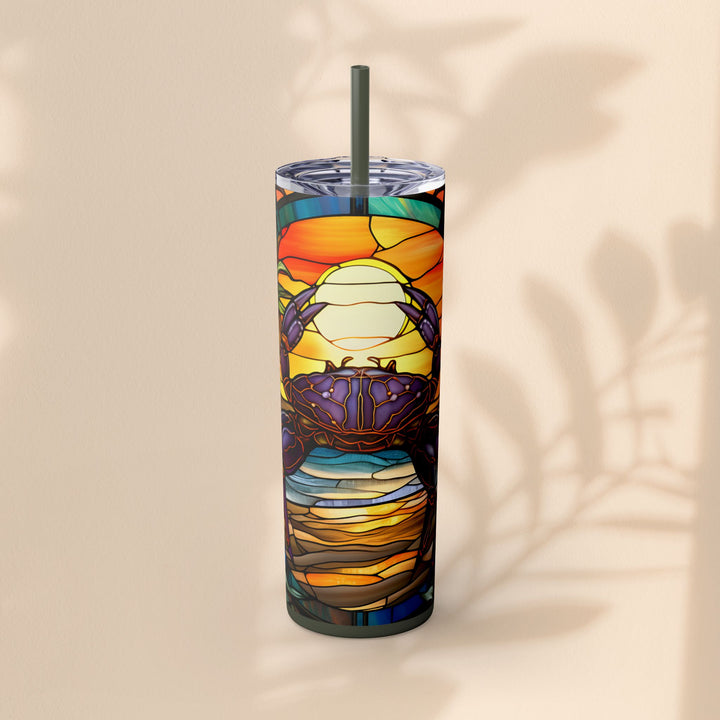 Skinny Tumbler with Straw, 20oz - Crabby