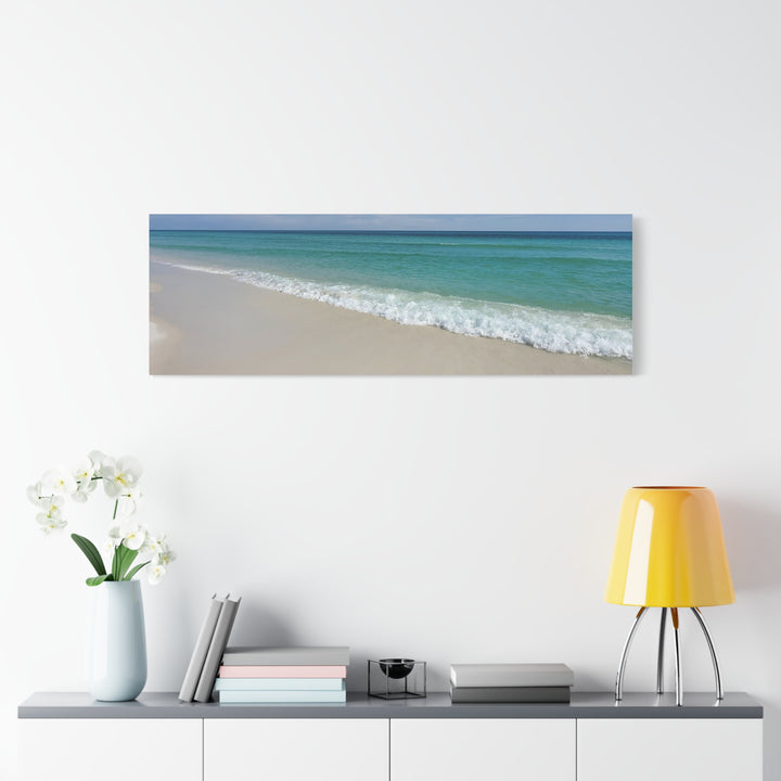 Beach Shoreline Matte Canvas Print – Tranquil Ocean Wall Art