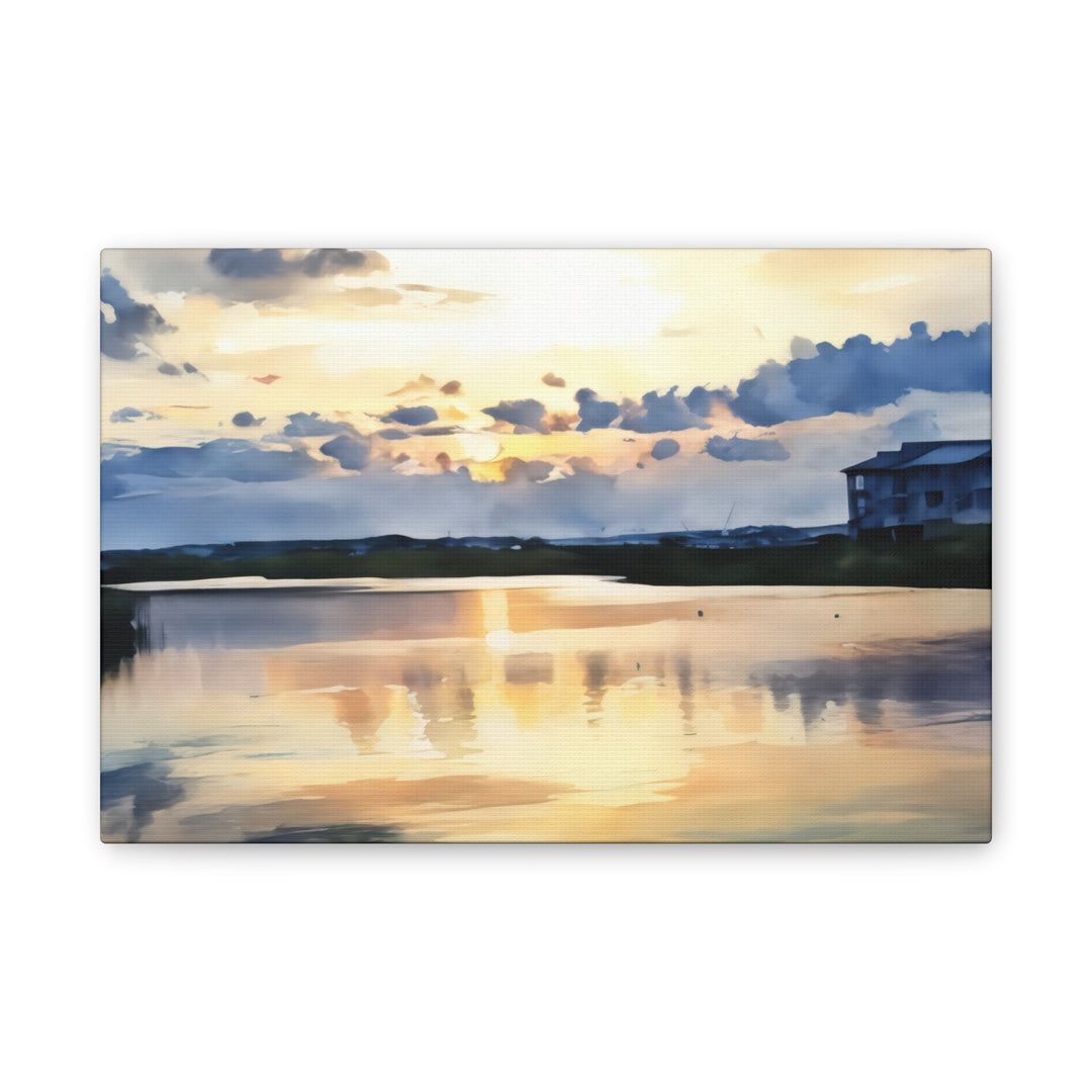 Serene Sunset Landscape Canvas Wall Art