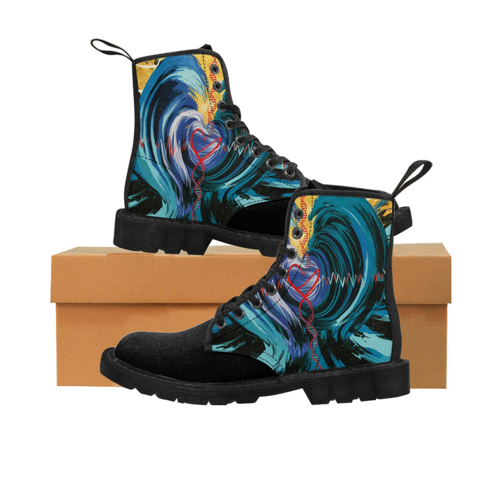 Women's Canvas Boots - Heart Vibration