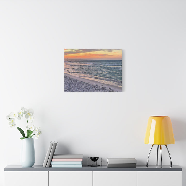 Sunset Beach Matte Stretched Canvas Wall Art