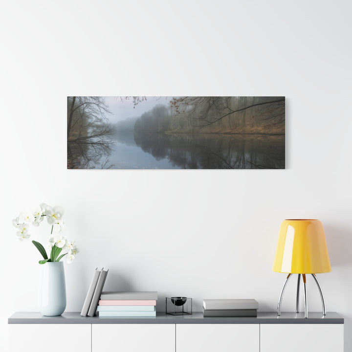Foggy River Landscape Canvas Print – Nature Wall Art