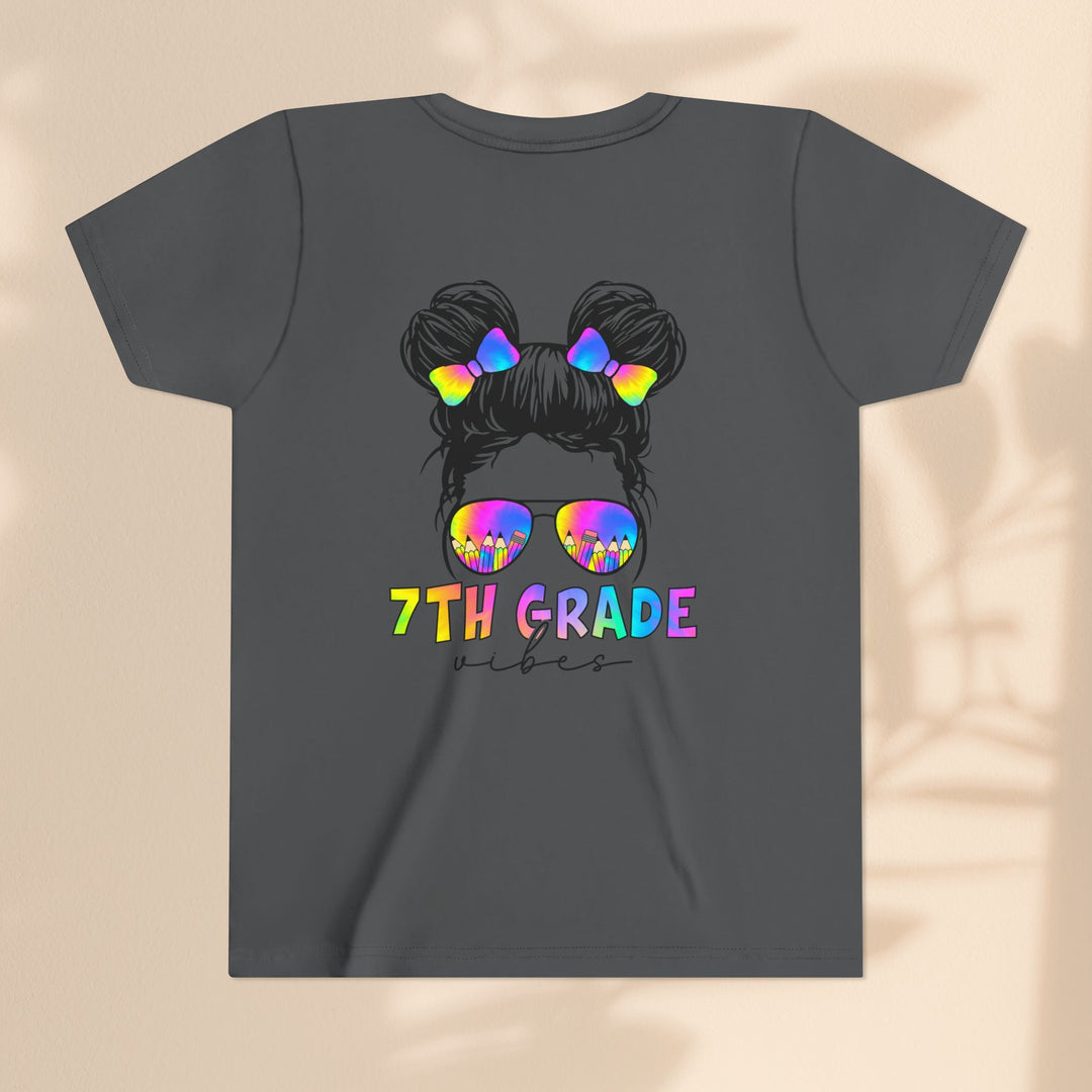 Rainbow 7th Grade Vibes Tee, Fun Youth T-Shirt, Back to School Fashion, Kids Graphic Tee, Teen Birthday Gift, Colorful Kids Wear