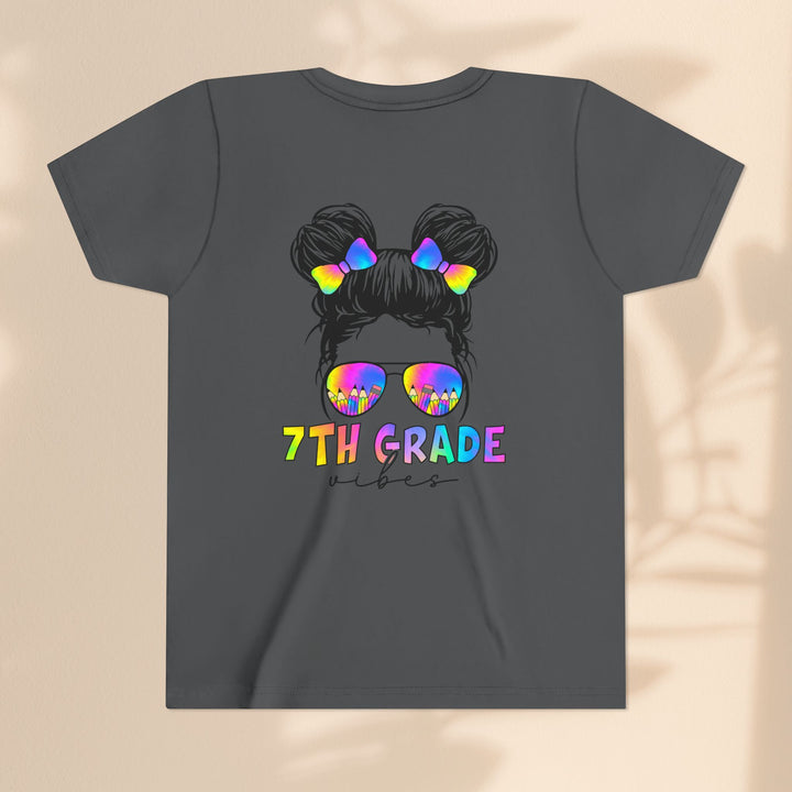 Rainbow 7th Grade Vibes Tee, Fun Youth T-Shirt, Back to School Fashion, Kids Graphic Tee, Teen Birthday Gift, Colorful Kids Wear