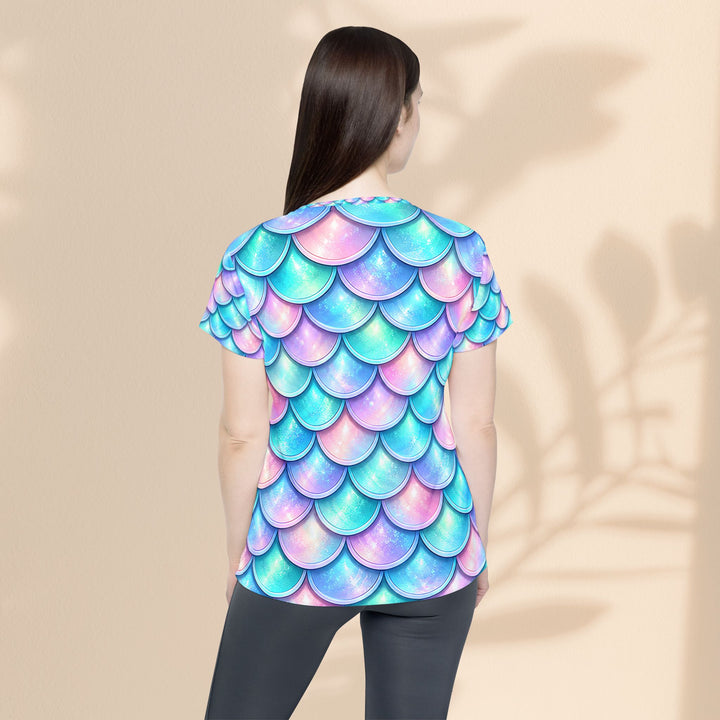 Mermaid Scales Athletic Tee — 3 xs
