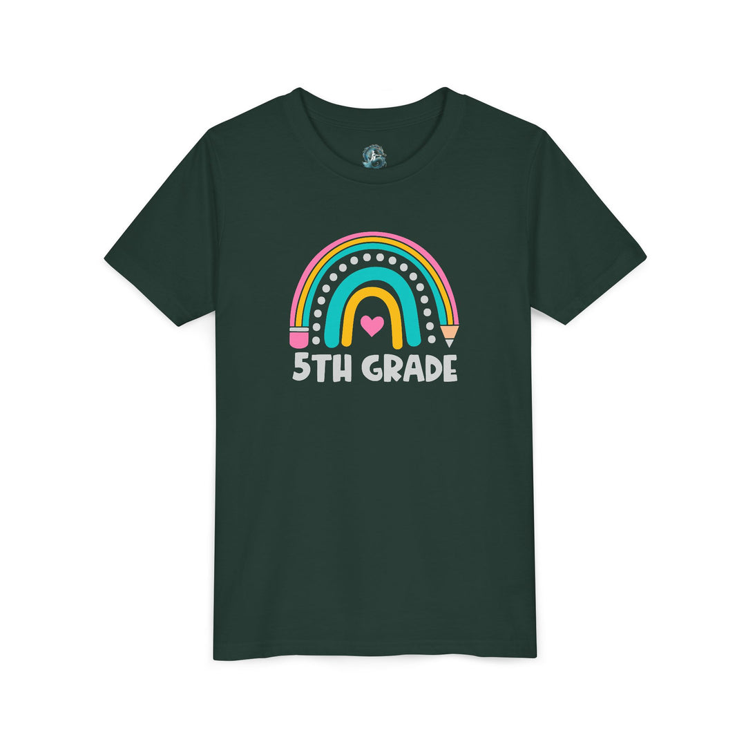 Rainbow 5th Grade Youth Tee, Back to School Shirt, Kids Birthday Gift, Elementary Student Apparel, Classroom Outfit, Fun Kids Wear