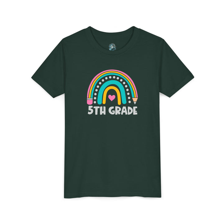 Rainbow 5th Grade Youth Tee, Back to School Shirt, Kids Birthday Gift, Elementary Student Apparel, Classroom Outfit, Fun Kids Wear