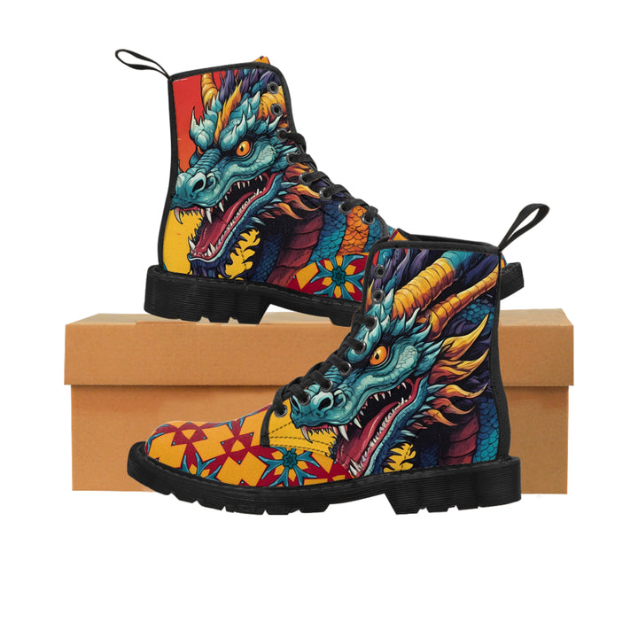 Men's Canvas Boots - Japanese Dragon