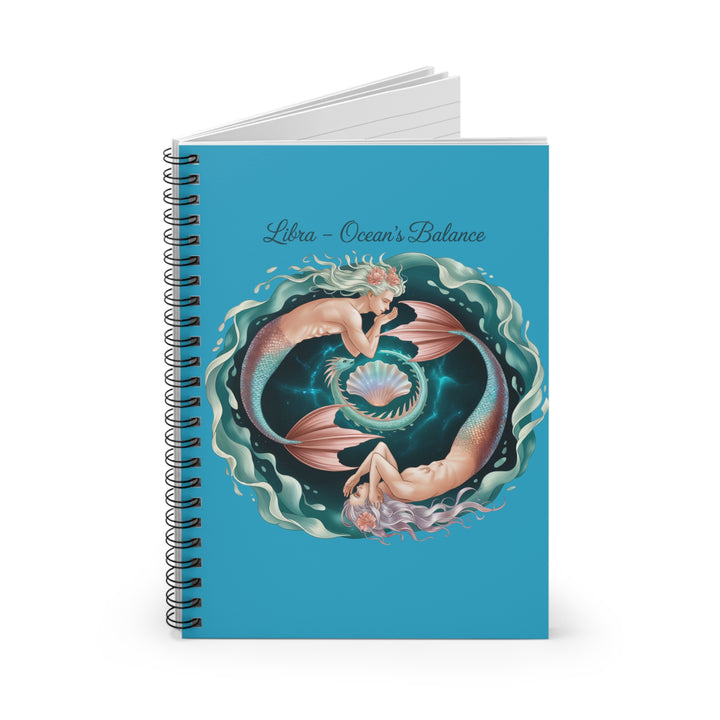 Libra Spiral Notebook - Ocean's Balance, Mermaids, Astrology Journal, Unique Gift, School Supplies, Creative Writing