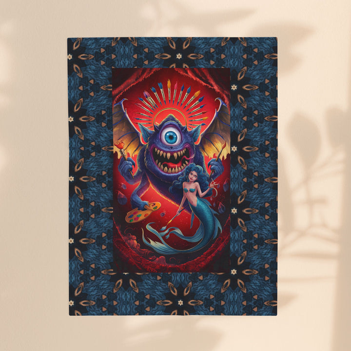 Velveteen Plush Blanket - One Eyed Mermaid Artist