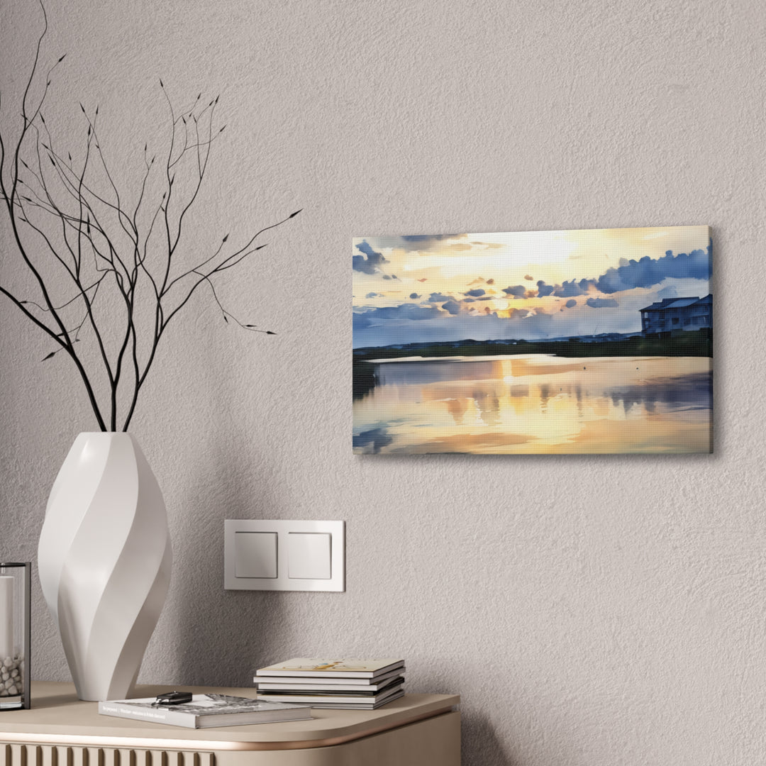 Serene Sunset Landscape Canvas Wall Art