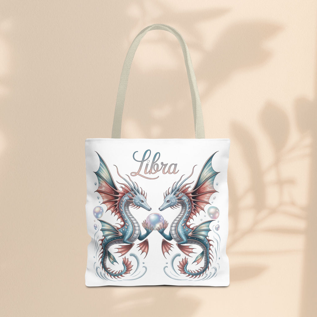 Libra Dragon Tote Bag, Zodiac Sign Tote, Astrological Gift, Fantasy Art Shopper, Unique Astrology Carryall