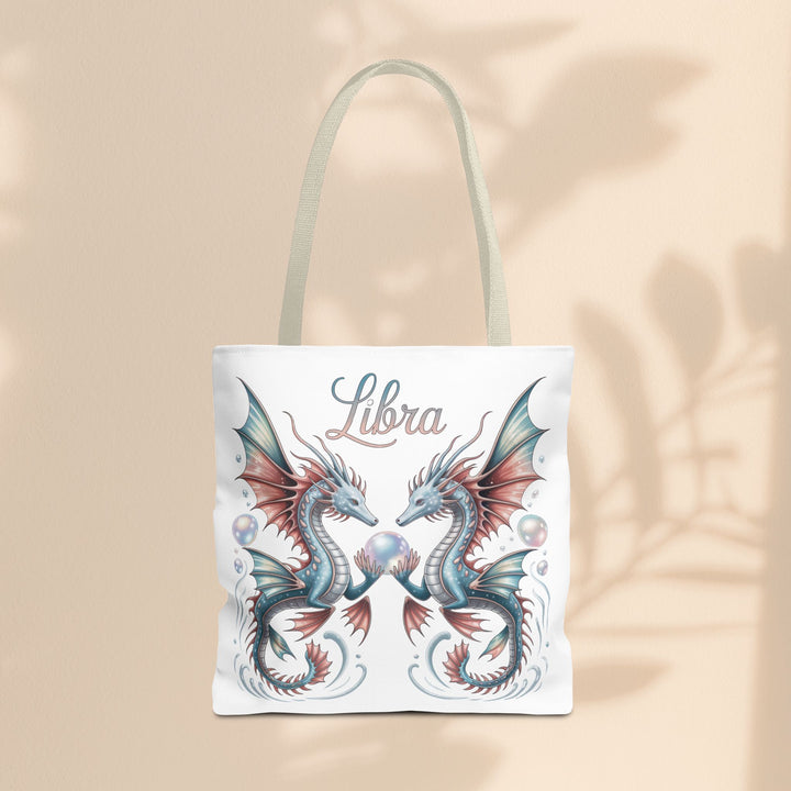 Libra Dragon Tote Bag, Zodiac Sign Tote, Astrological Gift, Fantasy Art Shopper, Unique Astrology Carryall