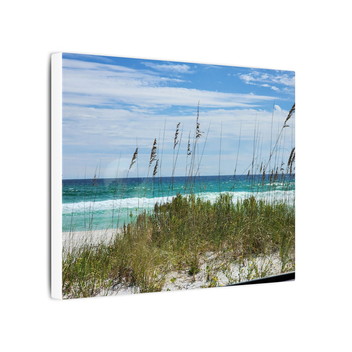 Coastal Dune Beach Canvas Print – Waves and Sea Oats Wall Art