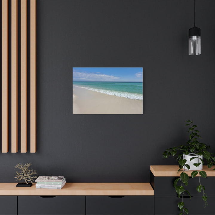 Beach Shoreline Matte Canvas Print – Tranquil Ocean Wall Art