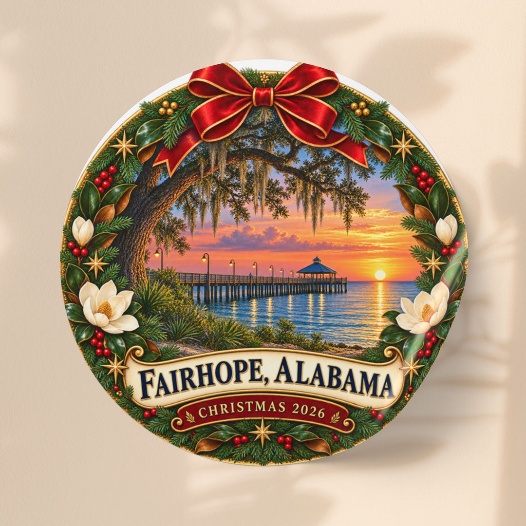 Fairhope Alabama Christmas Sticker Roll – Coastal Sunset Labels