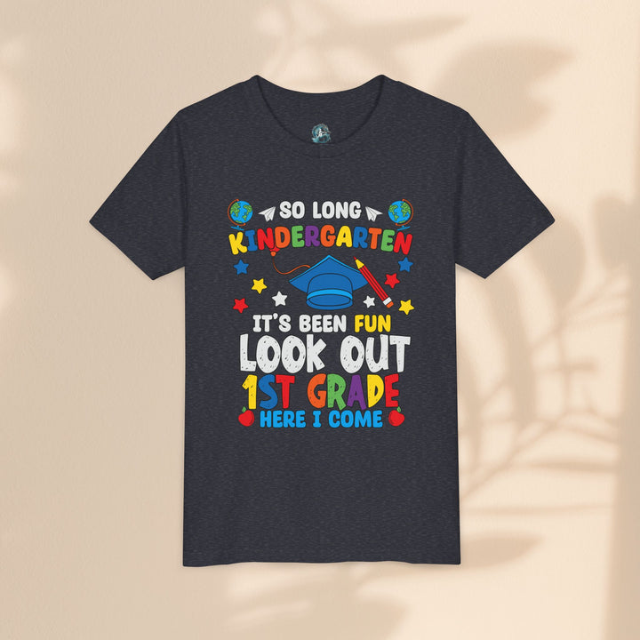 Look Out First Grade Here I Come T-Shirt - Graduation Celebration Tee, Kindergarten to 1st Grade Transition T-Shirt,