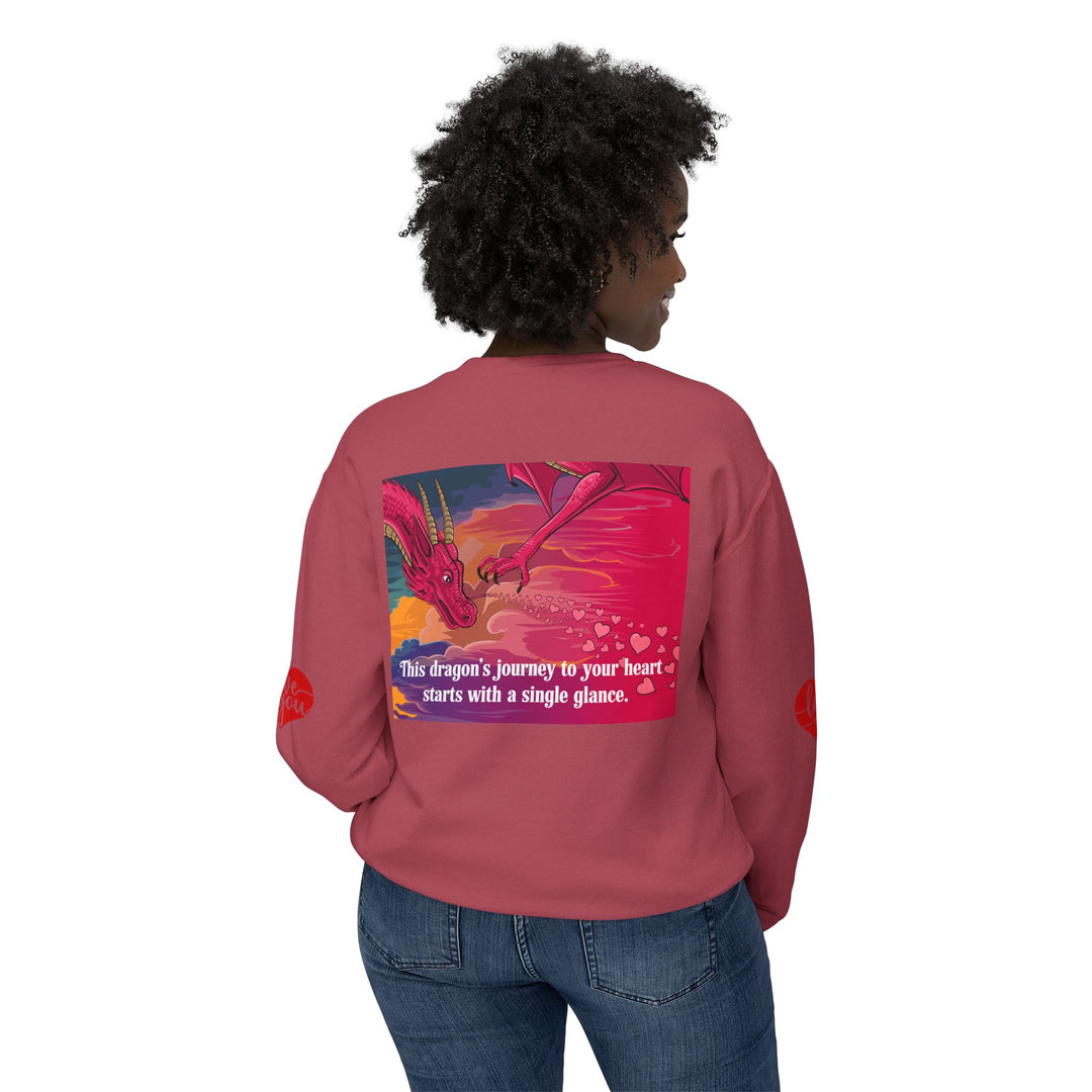 Unisex Lightweight Crewneck Sweatshirt - Journey to a Dragon's Heart