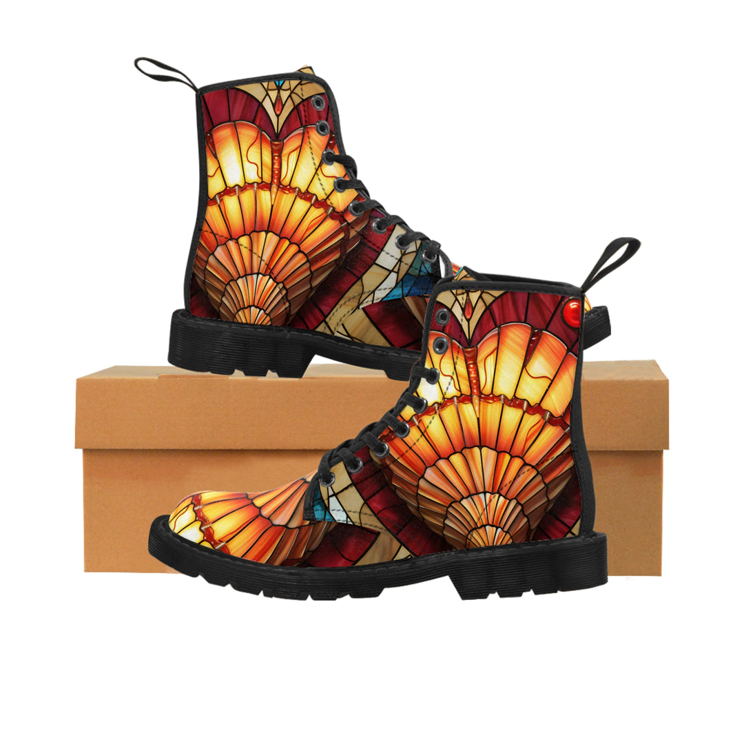 Women's Canvas Boots - Heart Shells