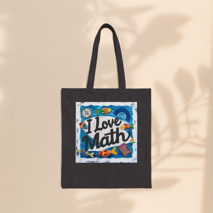 Cotton Canvas Tote Bag - I Love Math