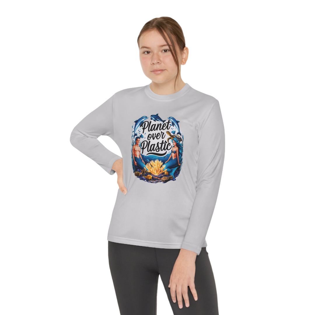 Youth Long Sleeve Competitor Tee - Planet Over Plastic