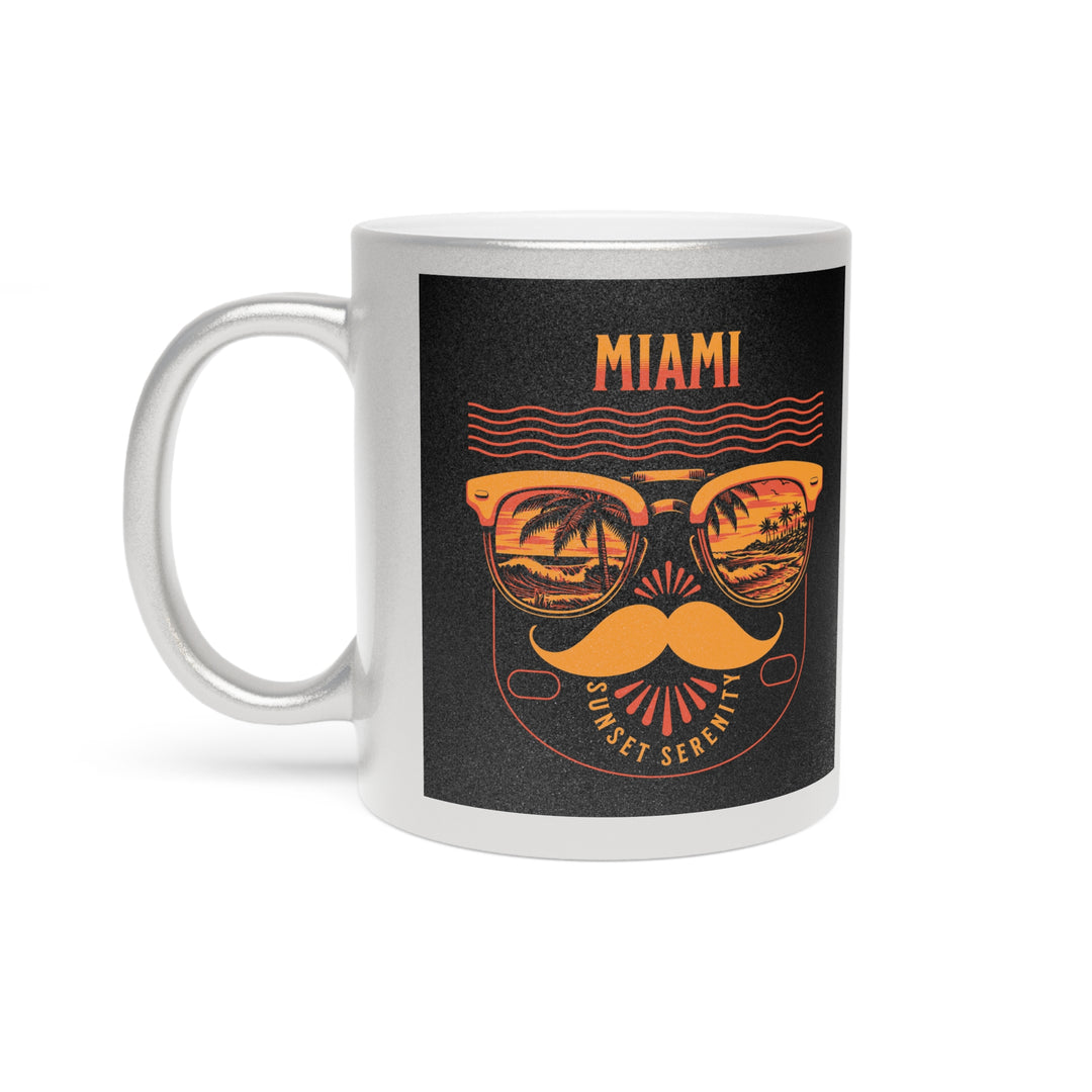 Metallic Mug (Silver\Gold) - Miami Sunset