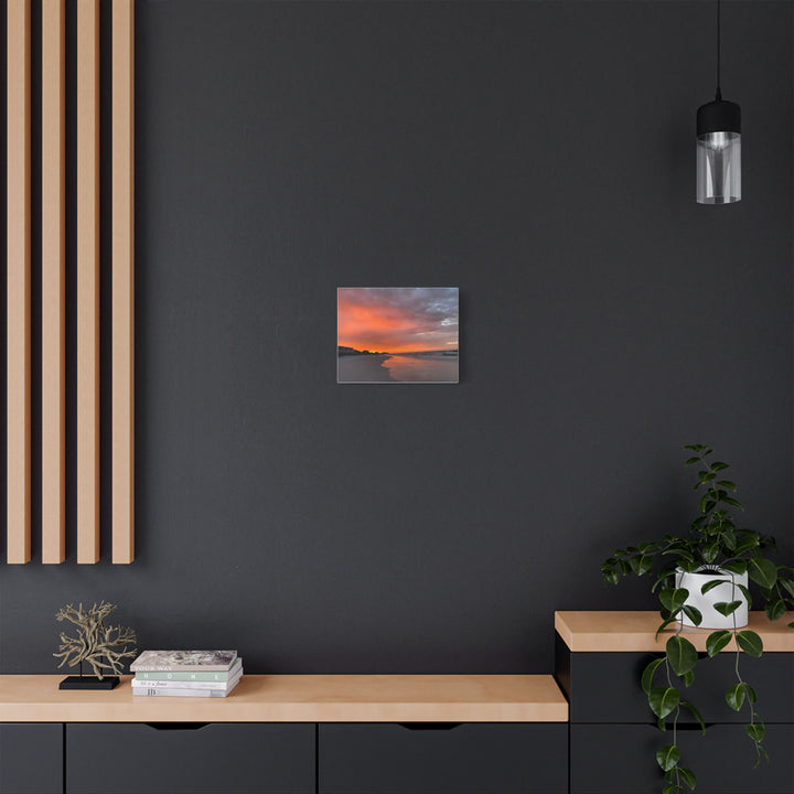 Sunset Beach Satin Stretched Canvas Wall Art