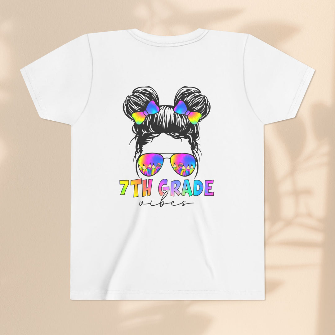 Rainbow 7th Grade Vibes Tee, Fun Youth T-Shirt, Back to School Fashion, Kids Graphic Tee, Teen Birthday Gift, Colorful Kids Wear