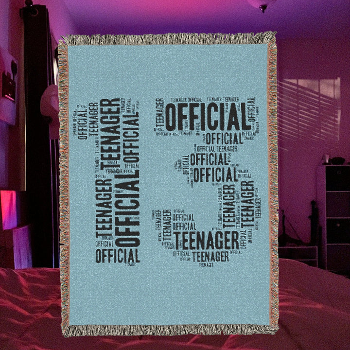 13 Years Old Official Teenager Woven Blanket – Perfect Gift for Teens
