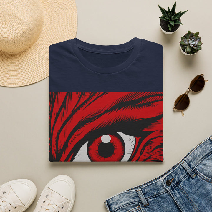 Red Tiger Eye T-Shirt — Bold Graphic Animal Print Tee