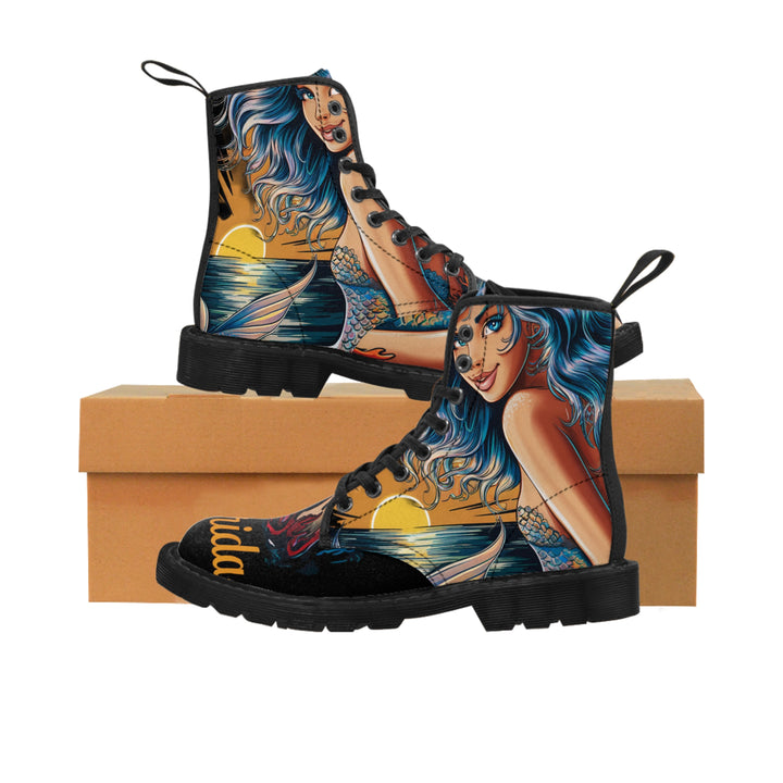 Women's Canvas Boots - Florida Mermaid