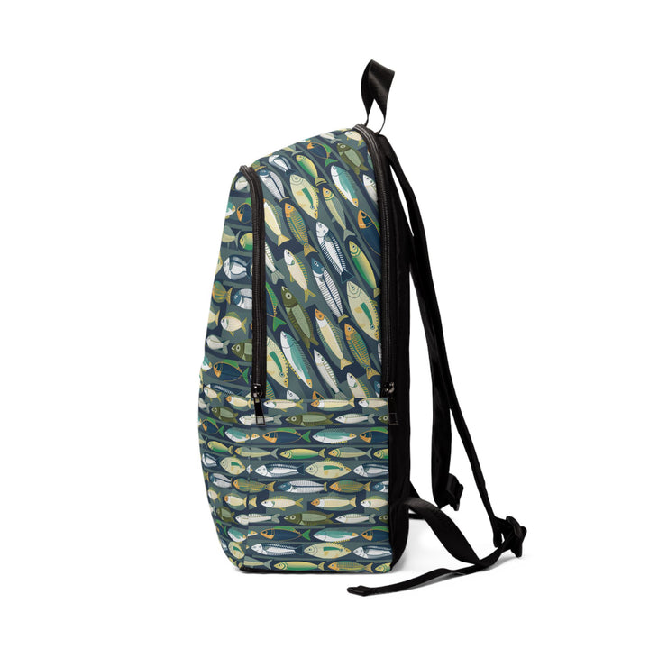 Unisex Fabric Backpack - Fish Line