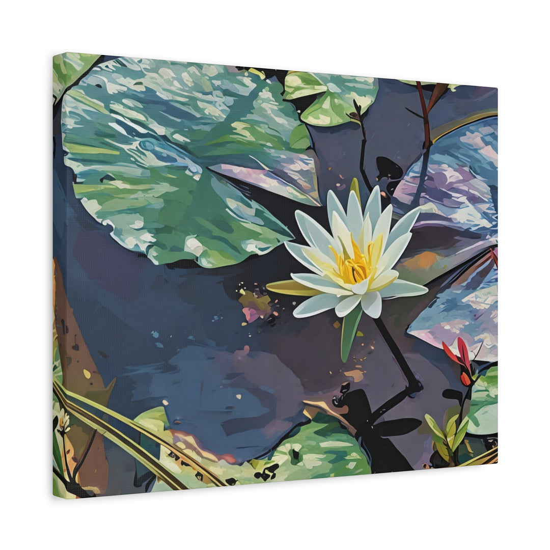 Water Lily Canvas Art Print – Nature Wall Décor