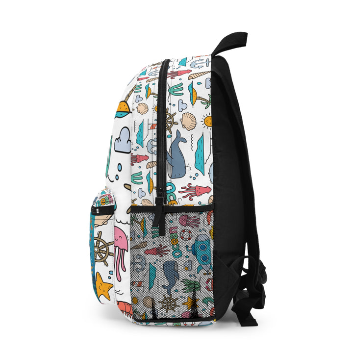 Whimsical Ocean-Inspired Backpack, Fun Whale Design, Cute School Bag, Kid's Summer Accessory, Gift for Sea Lovers