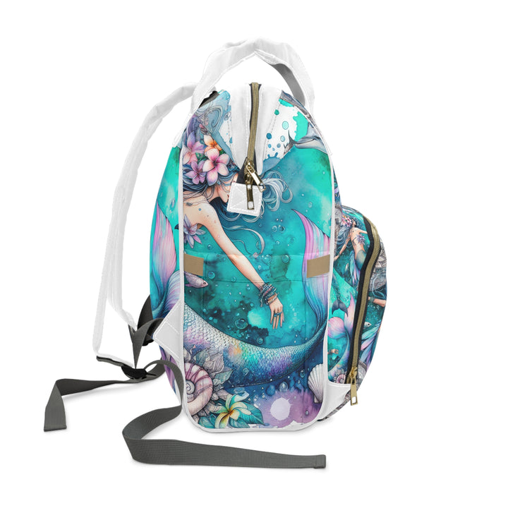 Multifunctional Diaper Backpack - Mermaids and Dolphins