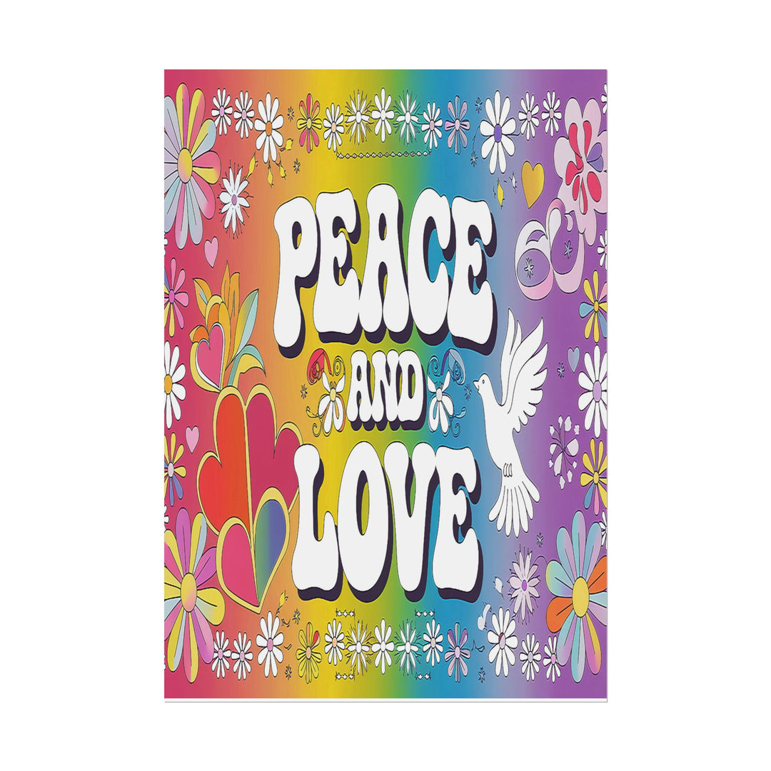 Peace and Love Rolled Posters - Colorful Floral Wall Art for Peaceful Decor
