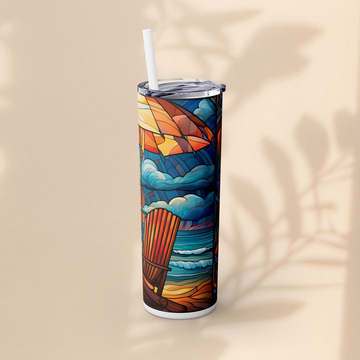 Skinny Tumbler with Straw, 20oz - Beach Chair Life