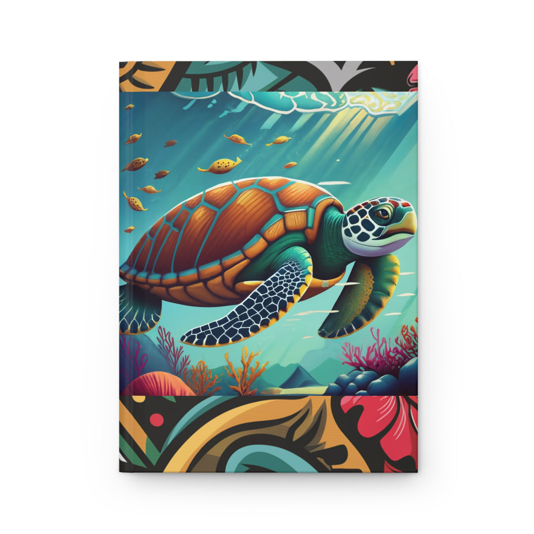 Hardcover Journal Matte - Tribal Turtle